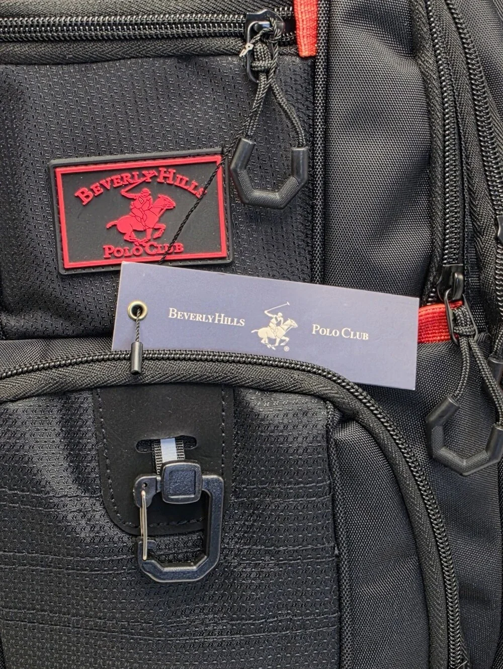 Beverly Hills‎ Polo Club Unisex Backpack Cushioned Straps Color Black